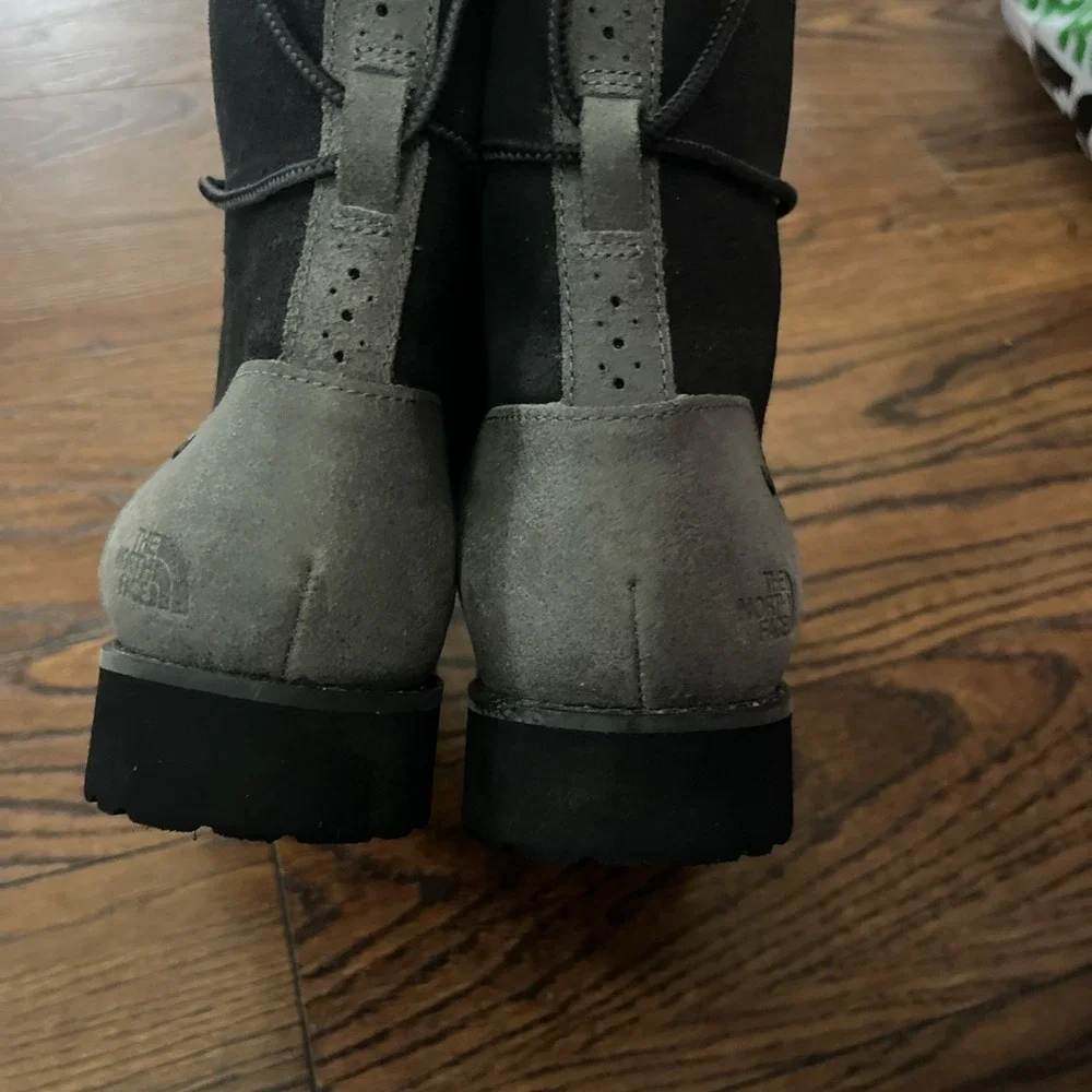 The North Face Ballard Lace II Winter Black Leather Boots Women's Size 8 US
